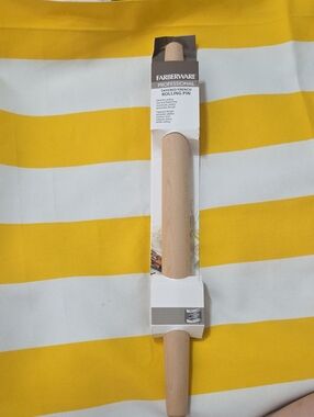 Farberware Professional Natural Wood Rolling Pin with Brown Packaging